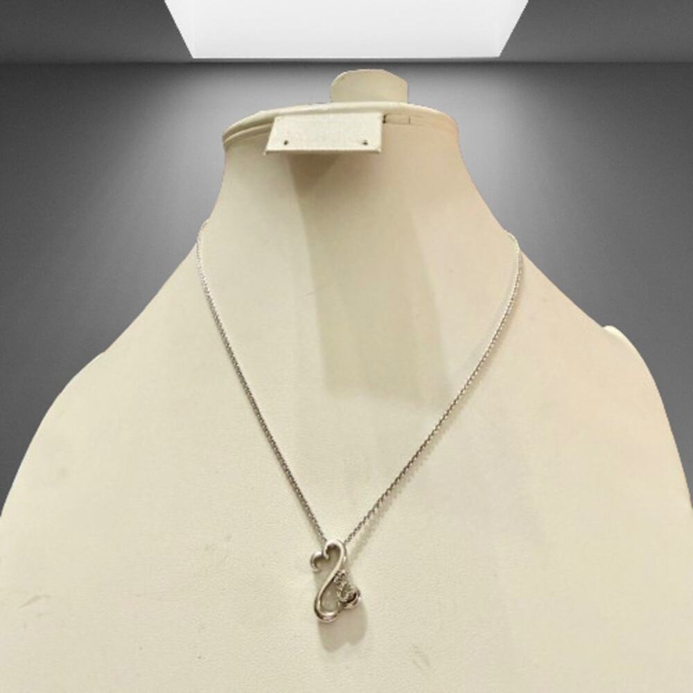 Vtg Jane Seymour Open Heart Sterling Diamond Accent Pendant - Picture 6 of 10
